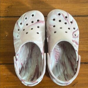 Kids Pink Marble Crocs